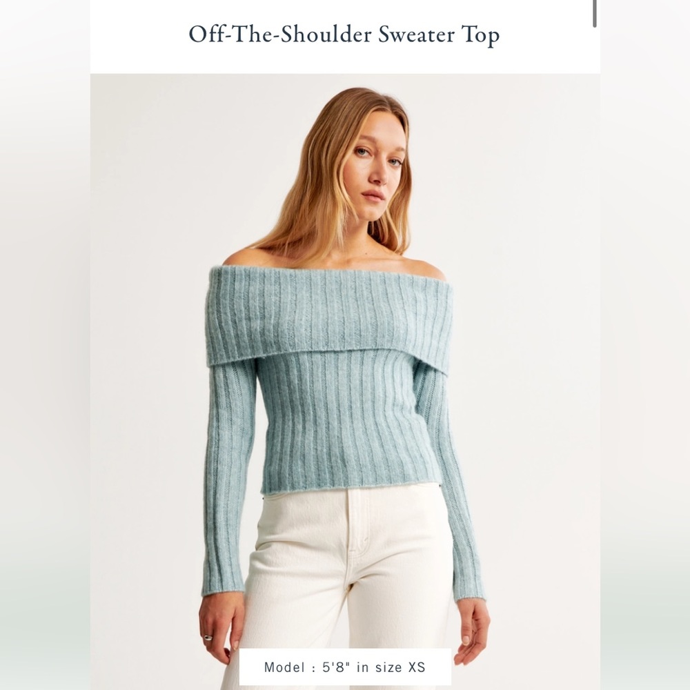 Abercrombie | Cream Off The Shoulder Sweater Top